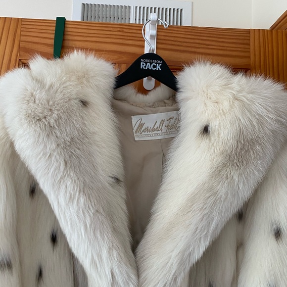 Lynx Dyed white fox stroller with hood